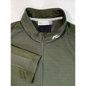 KJUS Pullover Mens M MG25-J01 Delian Half-Zip‎ Olive Green Textured EUC